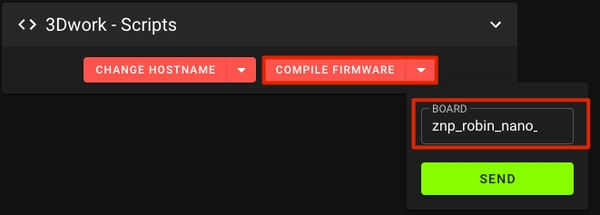 Firmware compilation options